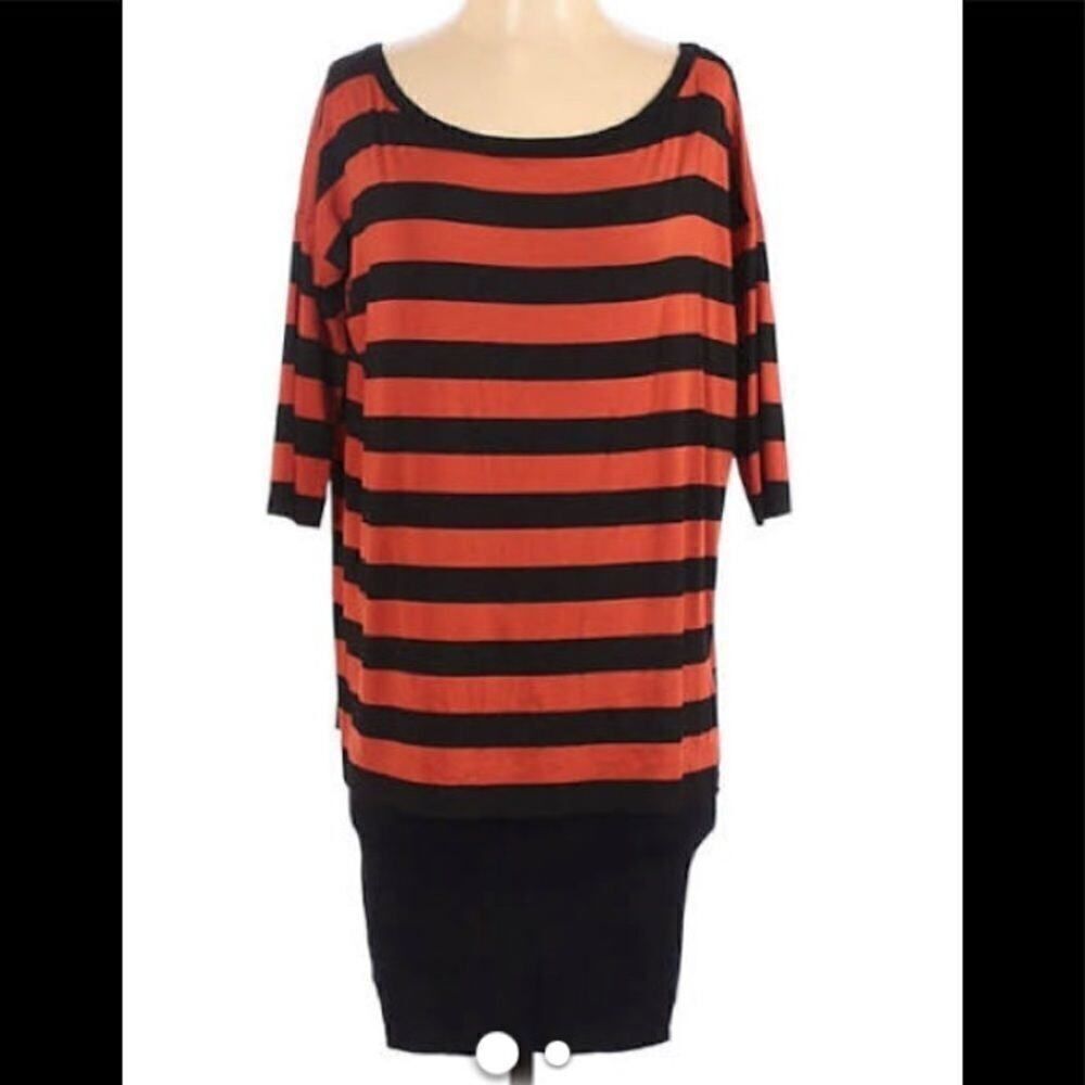 Bailey 44 Orange/Navy Dress L Tangerine